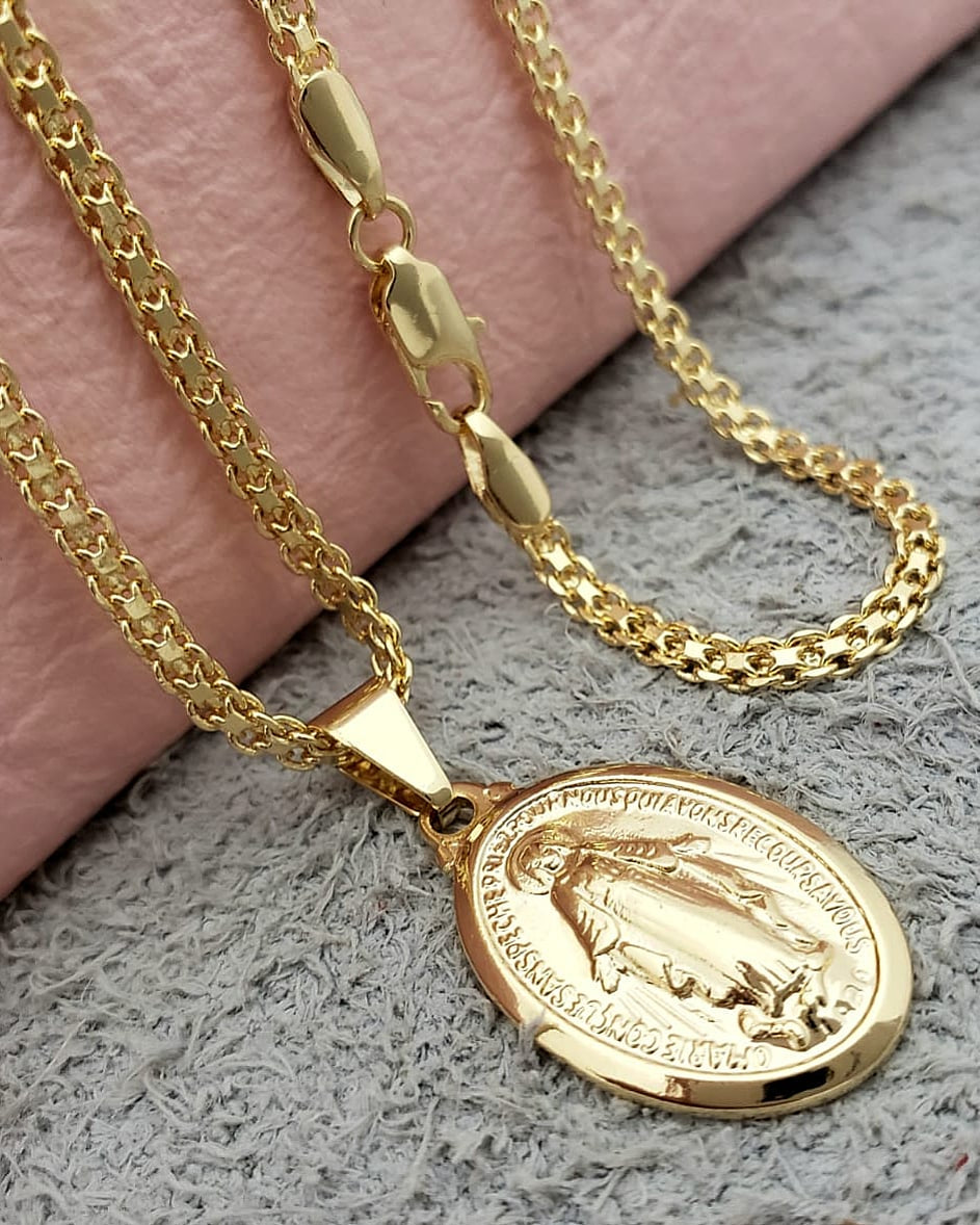 Cadena China ( 65 cm ) + Virgen Milagrosa