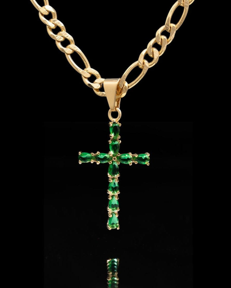 Cadena 1 x1 60 cm ( 4 mm ) + Cruz Verde