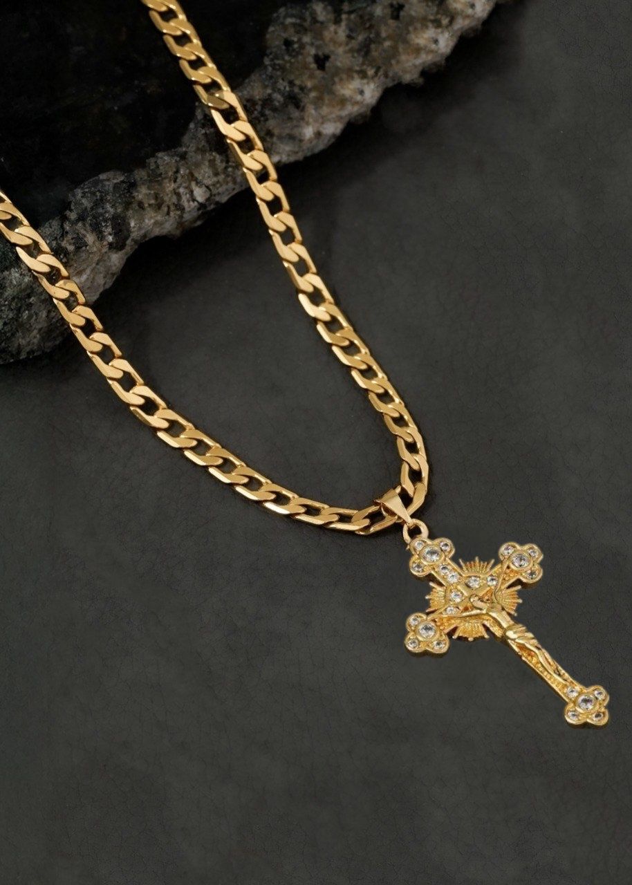 CADENA CUBANA (60CM 4MM) + CRISTO CRITAL