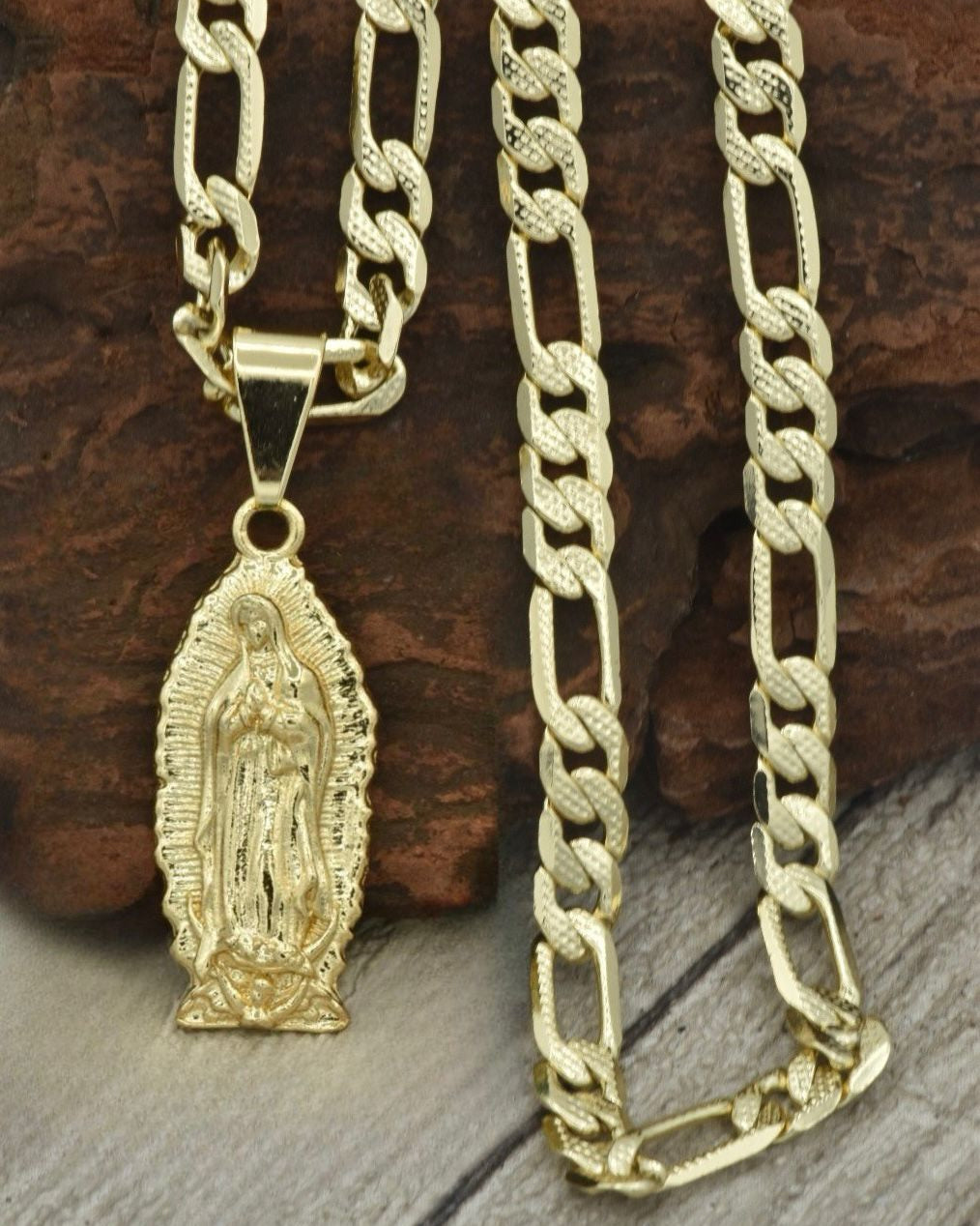 Cadena 1 x1 60 cm ( 4 mm ) + Virgen Guadalupe