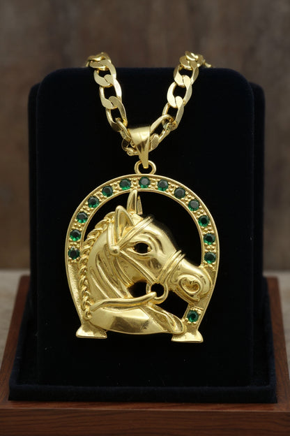 CADENA CUBANA (60CM 4MM) + DIJE HERRADURA + PULSERA GRATIS
