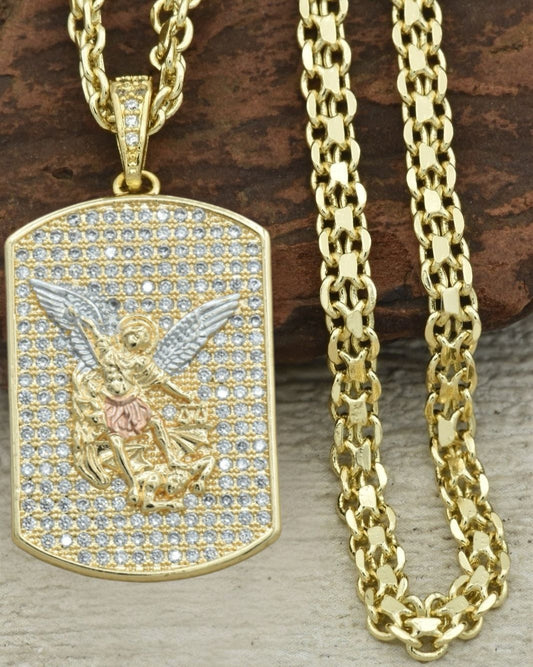 CADENA CHINA (60CM 4MM) + DIJE PLACA SAN ARC