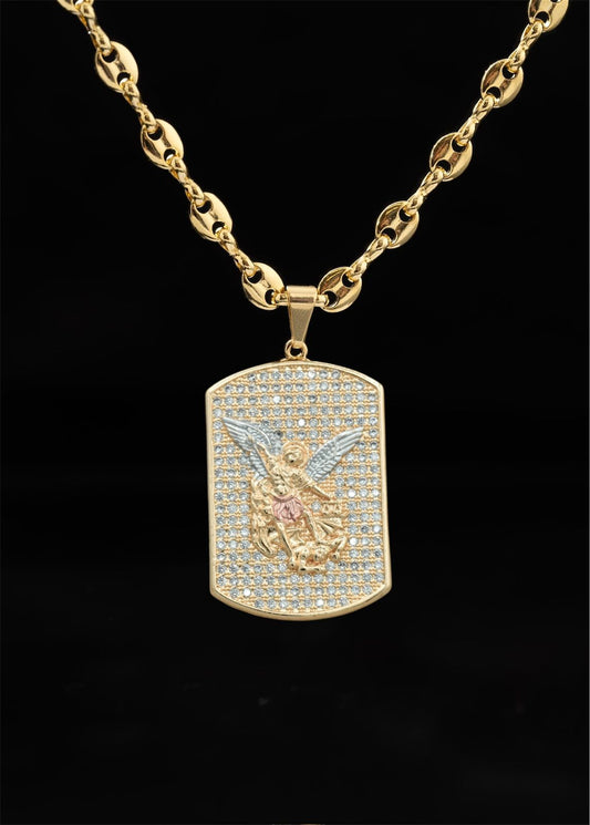 CADENA ESLABON (60CM 4MM) + DIJE SAN ARCANGEL