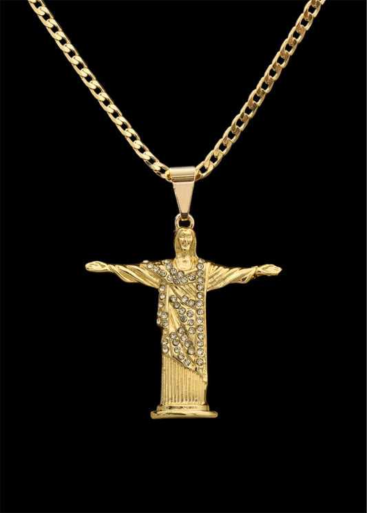 CADENA CUBANA (60CM 4MM) + DIJE DEL SANTO