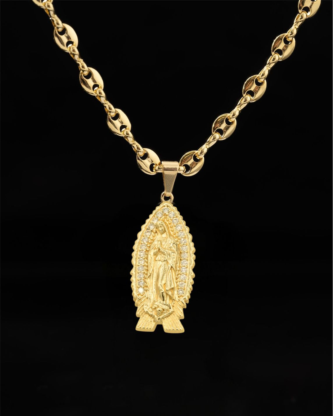 CADENA ESLABON (60CM 4MM) + DIJE VIRGEN ()