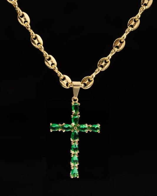 Cadena Eslabon 60 cm (4 mm) + Cruz Verde