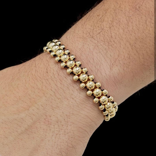 Pulsera Triple Balin Oro 18 K