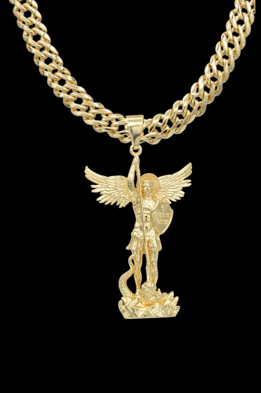 CADENA CRUZADA  (60CM 4MM) + ARCANGEL SAN MIGUEL + PULSERA GRATIS