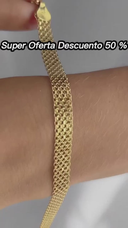Pulsera Chinesca Dobel Carril 6 mm - 20 cm